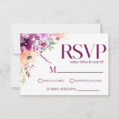 Violet Magenta Lila RSVP Karte (Vorderseite)