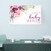 Violet Magenta Purple Floral Baby Shower Banner (Messeveranstaltung)