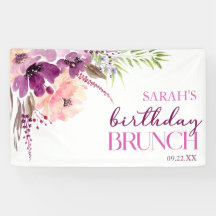 Violet Magenta Purple Floral Birthday Brunch