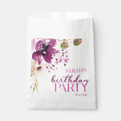 Violet Magenta Purple Floral Birthday Party Geschenktütchen (Vorderseite)