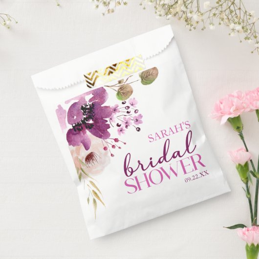 Violet Magenta Purple Floral Bridal Shower Geschenktütchen (Versiegelt)