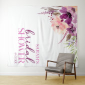 Violet Magenta Purple Floral Bridal Shower Wandteppich (Beispiel (Horizontal))