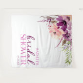 Violet Magenta Purple Floral Bridal Shower Wandteppich (Vorderseite (Horizontal))