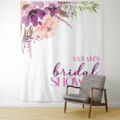 Violet Magenta Purple Floral Bridal Shower Wandteppich (Beispiel)