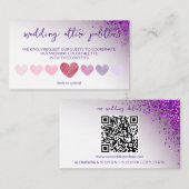 Violet Magenta QR Code für Hochzeitskleidung Code Begleitkarte (Vorne/Hinten)