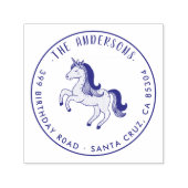 Violet Magical Unicorn Familienname Rücksendeadres Permastempel (Design)