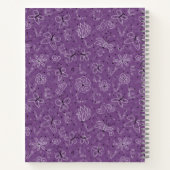 Violet Mauve Butterfly LIEBE - nahtloses Muster. Notizblock (Rückseite)