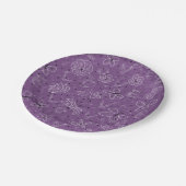 Violet Mauve Butterfly LIEBE - nahtloses Muster. Pappteller (Schrägansicht)