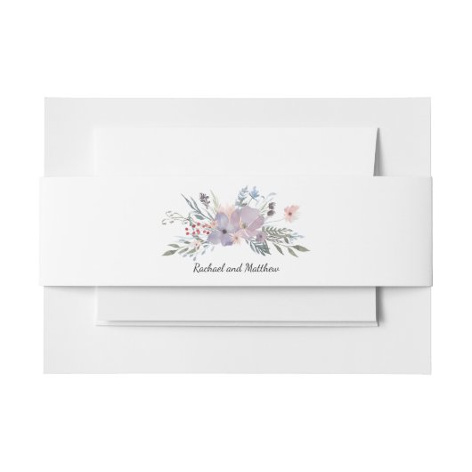 Violet Meadow Floral Wedding Einladungsbanderole (Vorderseite Beispiel)