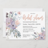 Violet Meadow Watercolor Brautparty Einladung (Vorderseite)