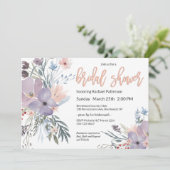 Violet Meadow Watercolor Brautparty Einladung (Stehend Vorderseite)