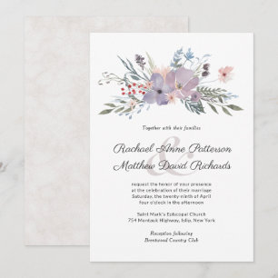 Violet Meadow Watercolor Einladung zur Hochzeit