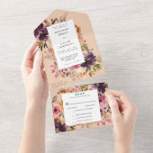 Violet Meadows Modern Fall Floral All In One Einladung (Abreißen)