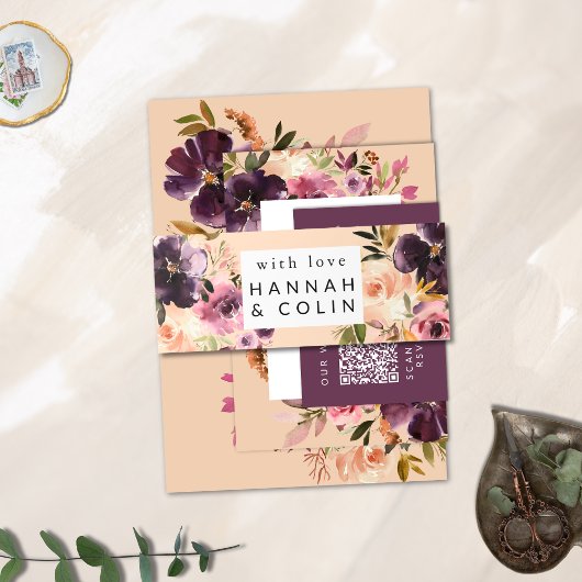 Violet Meadows Modern Fall Floral Einladungsbanderole