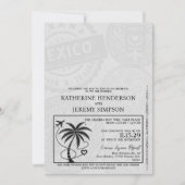 Violet Mexico Passport Hochzeit Einladung (Vorderseite)