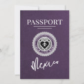 Violet Mexico Passport Hochzeit Einladung (Rückseite)