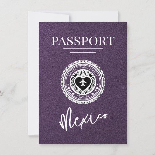 Violet Mexico Passport Save the Date (Vorderseite)