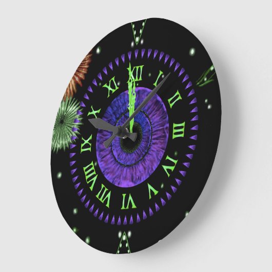 Violet Midnight Clock Große Wanduhr (Winkel)