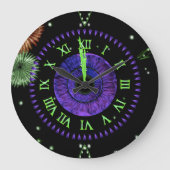 Violet Midnight Clock Große Wanduhr (Vorderseite)