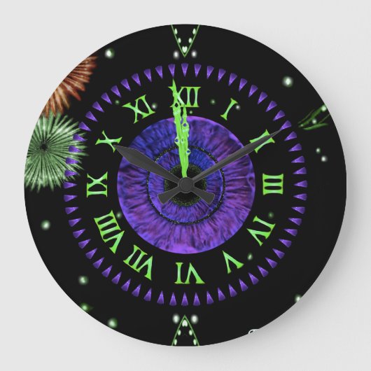 Violet Midnight Clock Große Wanduhr (Vorderseite)