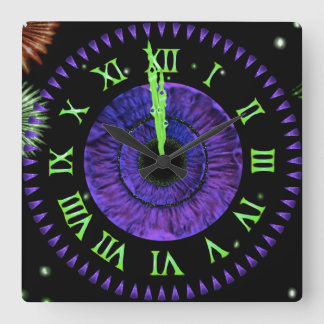 Violet Midnight Clock Quadratische Wanduhr