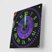 Violet Midnight Clock Quadratische Wanduhr (Winkel)