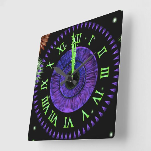 Violet Midnight Clock Quadratische Wanduhr (Winkel)