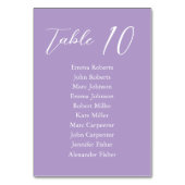 Violet Minimalistisches Skript Hochzeitsplan Tischnummer (Rückseite)
