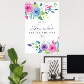 Violet Mix Aquarell Brautparty Willkommen Poster (Heimbüro)