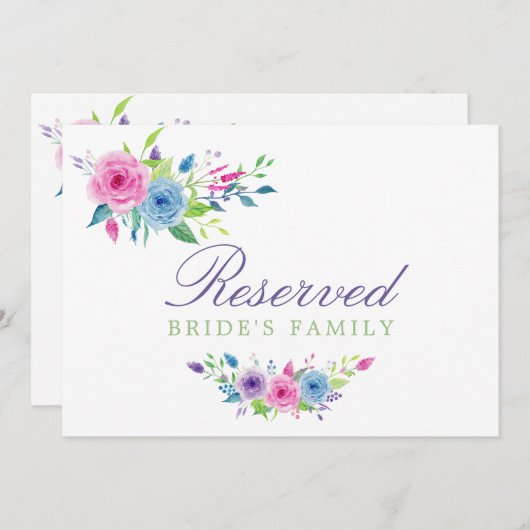 Violet Mix Wasserfarben Blumenzwiebelzeichen vorbe (Vorne/Hinten)