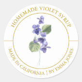 Violet Modernes Label Runder Aufkleber (Vorderseite)