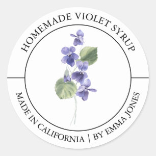 Violet Modernes Label Runder Aufkleber