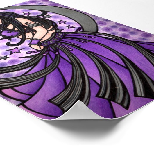 Violet Moon Goddess Belly Dancer Poster (Ecke)