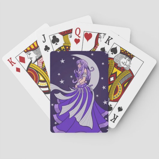Violet Moon Goddess Bly Dancer Lila Art Spielkarten (Rückseite)