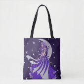Violet Moon Goddess Bly Dancer Lila Art Tasche (Vorderseite)