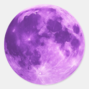 Violet Moon – Kosmischer Minimalistischer Pullover Runder Aufkleber