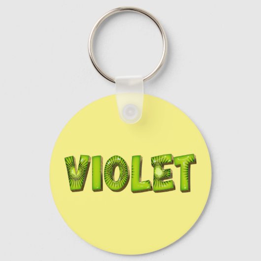 Violet Name Kiwi Design Schlüsselanhänger (Vorderseite)
