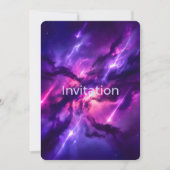 Violet Neon Cosmic Void Einladung (Vorderseite)