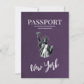 Violet New York City Passport Save the Date (Vorderseite)
