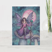 Violet Night Fairy Blank Card von Molly Harrison Karte (Vorderseite)