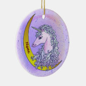Violet Night Moon Unicorn Keramik Ornament (Rechts)