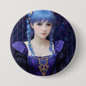 Violet of the Niedlich Dark Academia Giro Fantasy Button (Vorderseite)