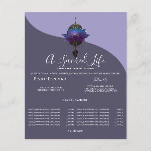 VIOLET ORACLE | MYSTISCHES LOTUS-SYMBOL FLYER (Vorne)