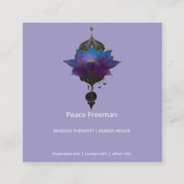 VIOLET ORACLE | MYSTISCHES LOTUS-SYMBOL QUADRATISCHE VISITENKARTE
