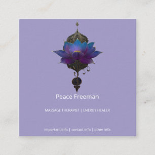 VIOLET ORACLE   MYSTISCHES LOTUS-SYMBOL QUADRATISCHE VISITENKARTE