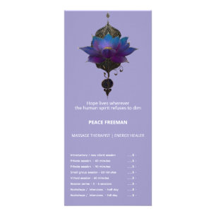 VIOLET ORACLE   MYSTISCHES LOTUS-SYMBOL WERBEKARTE