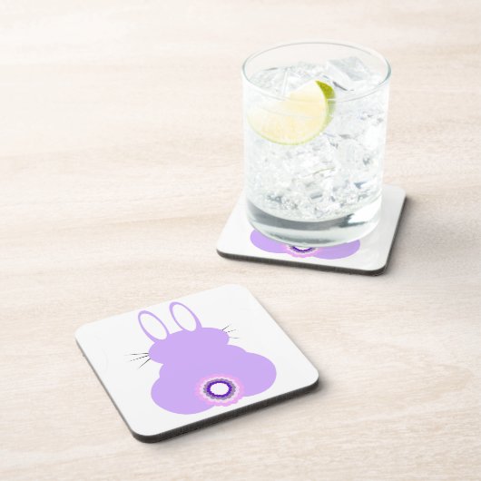 Violet-Oster-Bunny-Hard-Kunststoff-Untersetzer Getränkeuntersetzer (Rechte Seite)