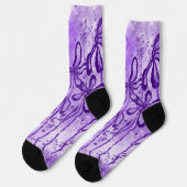 Violet Paint Spritzer & Lilies Socken (Linkes Detail)