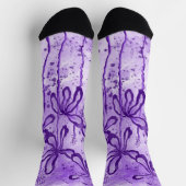 Violet Paint Spritzer & Lilies Socken (Oben)