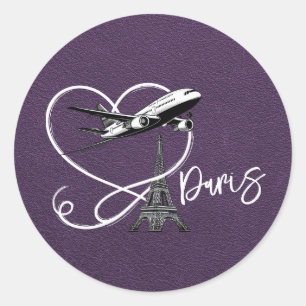 Violet Paris Passport Runder Aufkleber